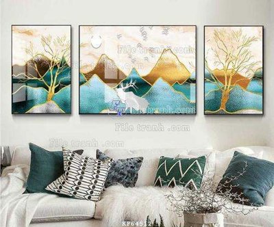 File tranh gốc File tranh hiện đại pha lê gương KF64512 chủ đề hiện đại