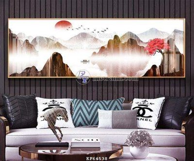 File gốc File tranh hiện đại pha lê gương KF64538 (in lụa) họa tiết 3D