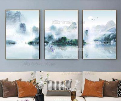 Hình ảnh file gốc in lụa File tranh hiện đại pha lê gương KF64619