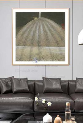 Hình ảnh file gốc in trần nhà File tranh hiện đại pha lê gương KF64685