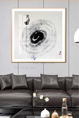 File in trần File tranh hiện đại pha lê gương KF64838 (bản gốc) hoa văn