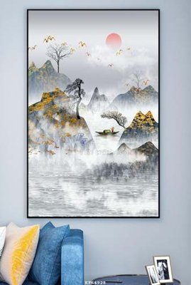 File gốc File tranh hiện đại pha lê gương KF64928 (in lụa) tranh phong thủy