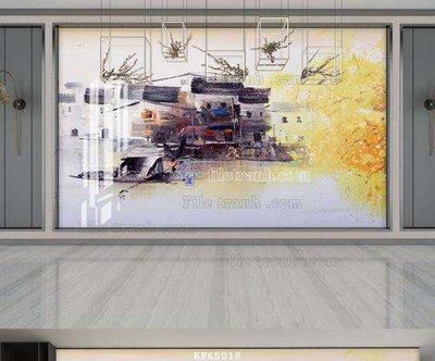 File tranh File tranh hiện đại pha lê gương KF65018 (gốc) in vải canvas