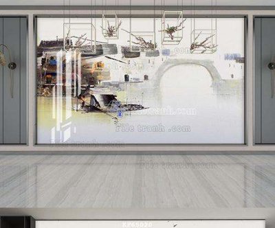 File tranh File tranh hiện đại pha lê gương KF65020 (bản gốc) treo tường