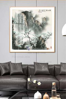 File gốc File tranh hiện đại pha lê gương KF65042 (in lụa) tranh mã đáo