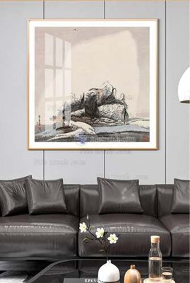 Hình ảnh file gốc in trần nhà File tranh hiện đại pha lê gương KF65098