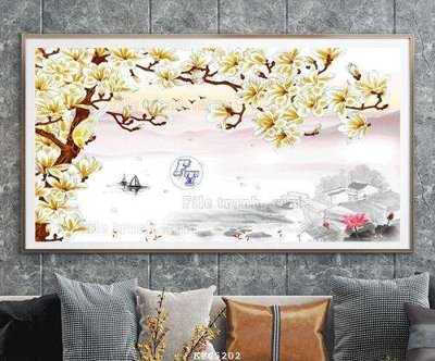 File in trần File tranh hiện đại pha lê gương KF65202 (bản gốc) hoa văn