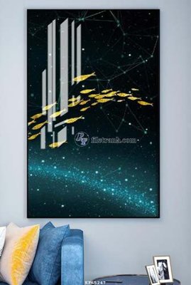 File gốc File tranh hiện đại pha lê gương KF65247 (in mica) làm bảng hiệu