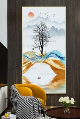 Hình ảnh file gốc in lụa File tranh hiện đại pha lê gương KF65443