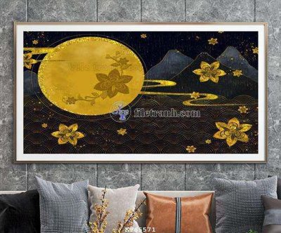 File gốc File tranh hiện đại pha lê gương KF65571 (in lụa) chi tiết cao