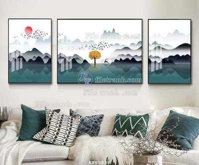 File ảnh File tranh hiện đại pha lê gương KF65628 (gốc) in decal dán tường