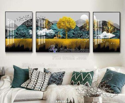 File in lụa File tranh hiện đại pha lê gương KF65639 (phong cảnh) File tranh hiện đại pha lê gương KF65639