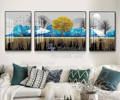 File in mica File tranh hiện đại pha lê gương KF65643 (ảnh gốc) đẹp