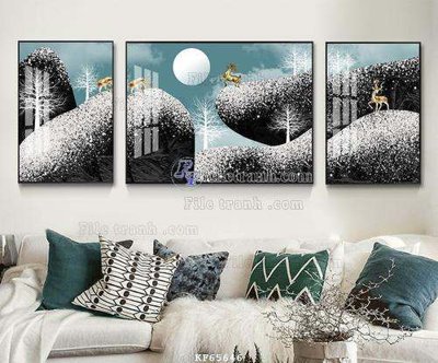 File gốc File tranh hiện đại pha lê gương KF65646 (in tráng gương) sang trọng