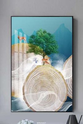 Tải file File tranh hiện đại pha lê gương KF65667 (gốc) chủ đề phong thủy