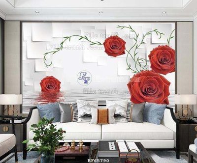 Hình ảnh file gốc in lụa File tranh hiện đại pha lê gương KF65790