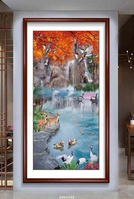 Tải file File tranh hiện đại pha lê gương KF65898 (gốc) chủ đề phong thủy