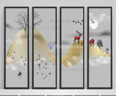 File tranh File tranh hiện đại pha lê gương KF65949 (file gốc) chủ đề phong thủy