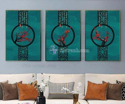 File ảnh File tranh hiện đại pha lê gương KF65983 (gốc) in decal dán tường