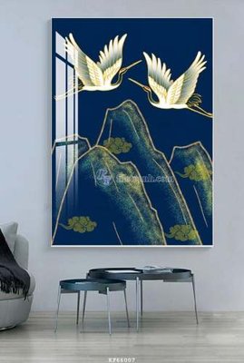 File in trần File tranh hiện đại pha lê gương KF66007 (file gốc) phong thủy