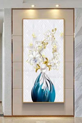 File tranh File tranh hiện đại pha lê gương KF66022 (bản gốc) in lụa 3D