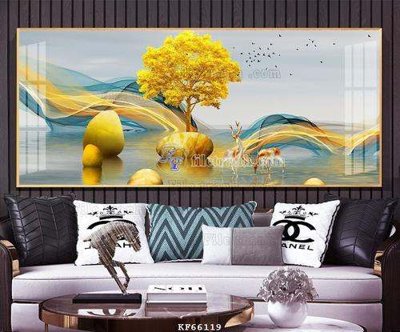 File in trần File tranh hiện đại pha lê gương KF66119 (file gốc) xuyên sáng