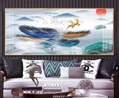 Download file gốc File tranh hiện đại pha lê gương KF66137 (in lụa) hoa lá