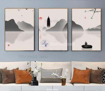 File tranh File tranh hiện đại pha lê gương KF66248 (bản gốc) in lụa dán tường