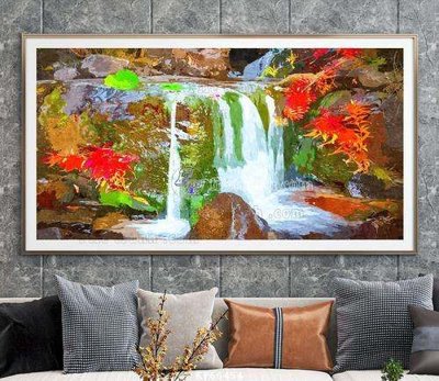 File gốc File tranh hiện đại pha lê gương KF66454 (in lụa) tranh thuận buồm