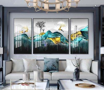 Ảnh gốc File tranh hiện đại pha lê gương KF66558 (nét căng) in mica