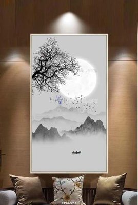 Tải file File tranh hiện đại pha lê gương KF66577 (gốc) chủ đề phong thủy