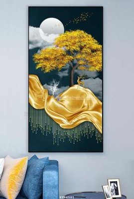 File gốc File tranh hiện đại pha lê gương KF66581 (in lụa) trang trí tường