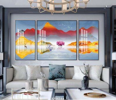 File gốc File tranh hiện đại pha lê gương KF66584 (AI/EPS) cho in ấn