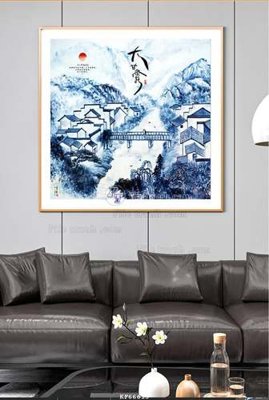 File in lụa File tranh hiện đại pha lê gương KF66613 (chất lượng cao) File tranh hiện đại pha lê gương KF66613