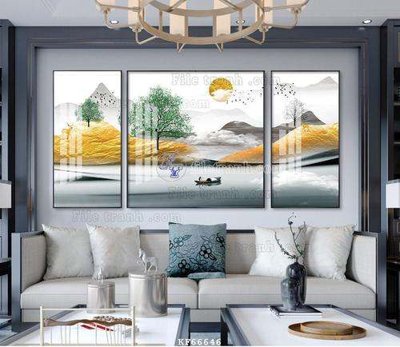 File tranh File tranh hiện đại pha lê gương KF66646 (gốc) in vải canvas