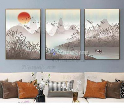 File in lụa File tranh hiện đại pha lê gương KF66671 (tân cổ điển) File tranh hiện đại pha lê gương KF66671