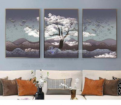 File in ấn File tranh hiện đại pha lê gương KF66673 (bản gốc) sắc nét