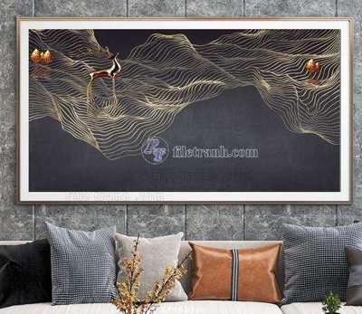 File tranh File tranh hiện đại pha lê gương KF66696 (bản gốc) in canvas