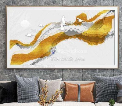 File in trần File tranh hiện đại pha lê gương KF66746 (bản gốc) hoa văn