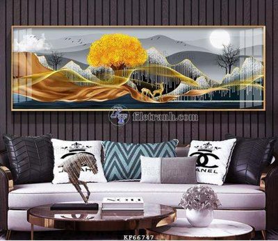 File tranh File tranh hiện đại pha lê gương KF66747 (bản gốc) treo quán cafe
