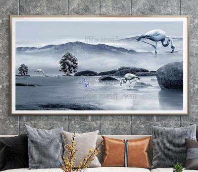 File tranh gốc PSD File tranh hiện đại pha lê gương KF66808 còn nguyên layer