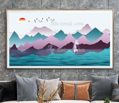 File gốc File tranh hiện đại pha lê gương KF66823 (trang trí) phòng làm việc