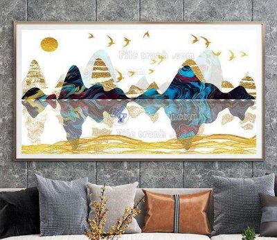 File gốc File tranh hiện đại pha lê gương KF66830 (in ấn) màu sắc trung thực