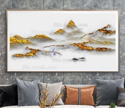 File gốc File tranh hiện đại pha lê gương KF66838 (in lụa) hoa văn cổ điển