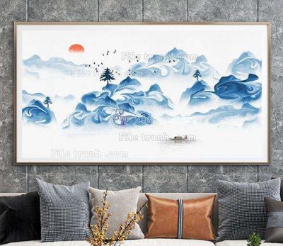 File in trần File tranh hiện đại pha lê gương KF66873 (file gốc) chủ đề vũ trụ