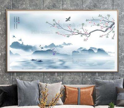 File tranh in trần File tranh hiện đại pha lê gương KF66886 (ảnh gốc siêu nét)