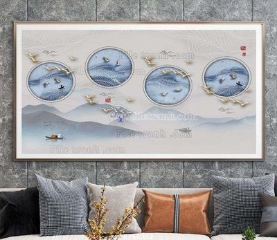 File tranh File tranh hiện đại pha lê gương KF66902 (gốc) chủ đề trẻ em