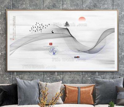 File tranh in trần 3D File tranh hiện đại pha lê gương KF66905 (ảnh gốc)