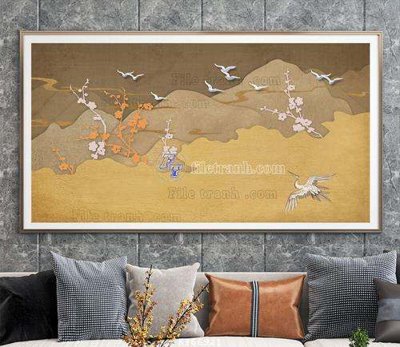 File tranh File tranh hiện đại pha lê gương KF66921 (gốc) chủ đề thiên nhiên