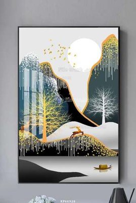 Tải file File tranh hiện đại pha lê gương KF66928 (PSD) cho in tranh 3D